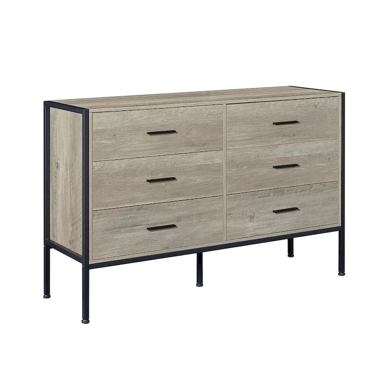 48.58 Modern Rustic Grey Wood Dresser Chest With Drawers