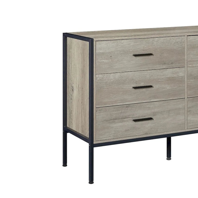 48.58 Modern Rustic Grey Wood Dresser Chest With Drawers