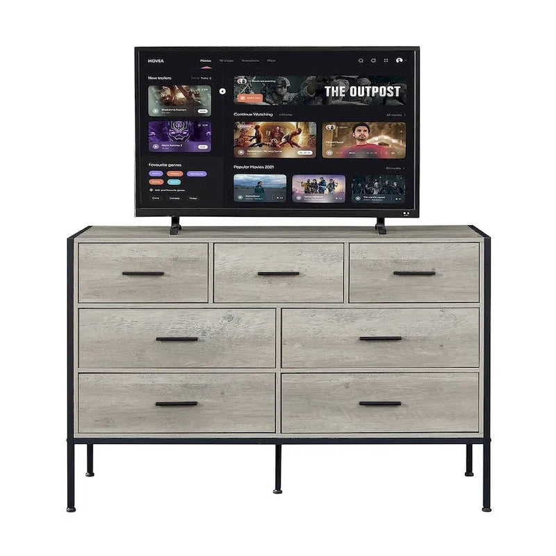 48.58 Modern Rustic Grey Wood Dresser Chest With Drawers