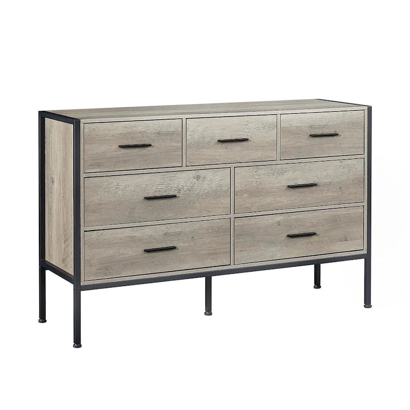 48.58 Modern Rustic Grey Wood Dresser Chest With Drawers