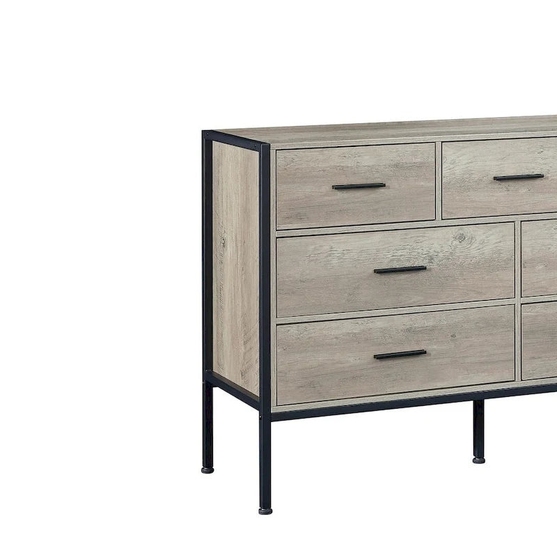 48.58 Modern Rustic Grey Wood Dresser Chest With Drawers