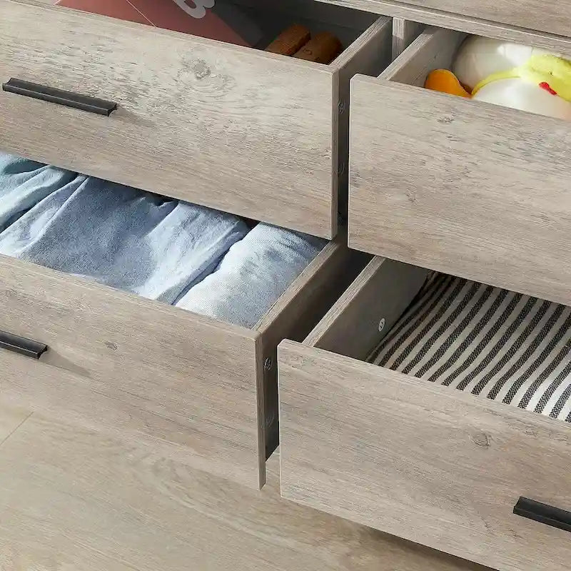 48.58 Modern Rustic Grey Wood Dresser Chest With Drawers