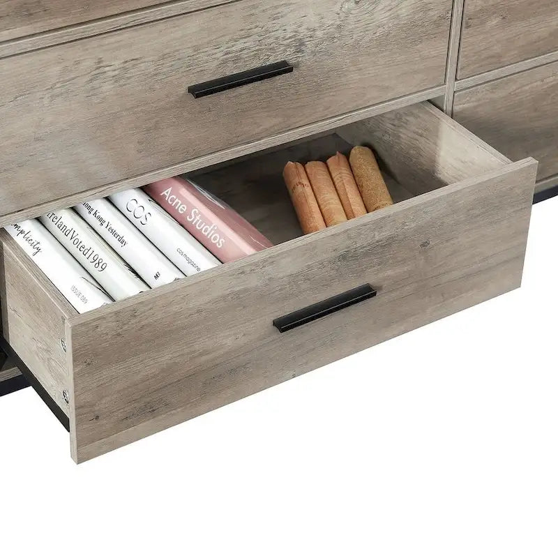 48.58 Modern Rustic Grey Wood Dresser Chest With Drawers