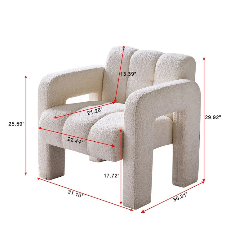 31.10 Wide Boucle Upholstered Accent Chair
