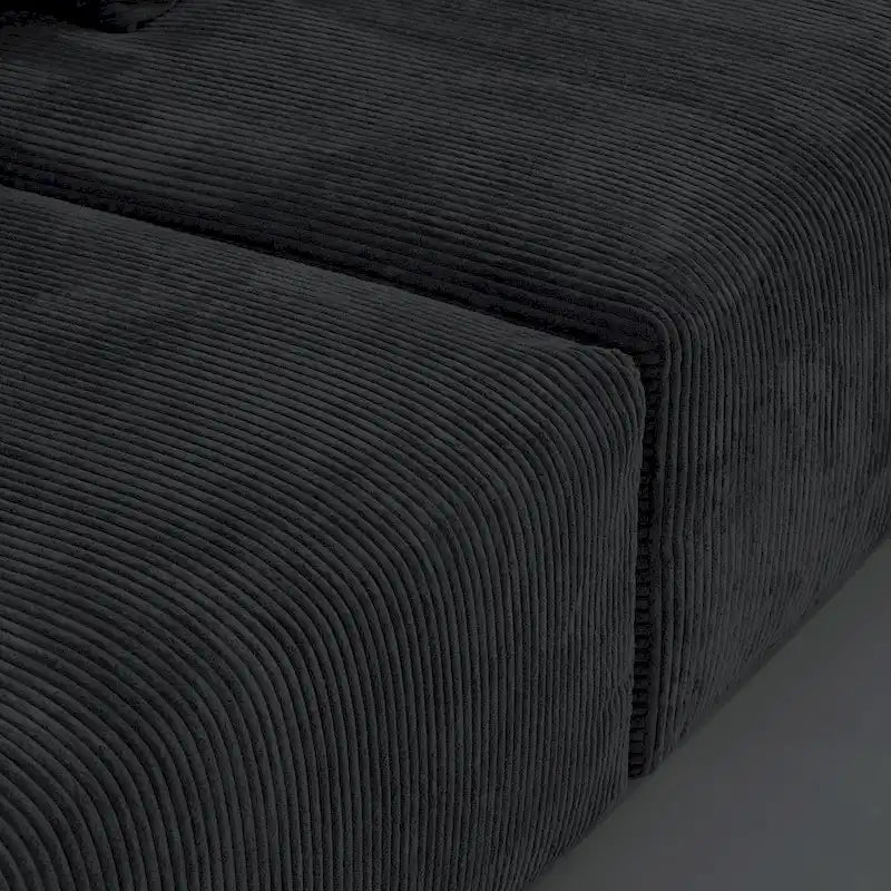 Large U-Shape Linen Reversible Modular Seating Component Sectional with 2 Ottoman
