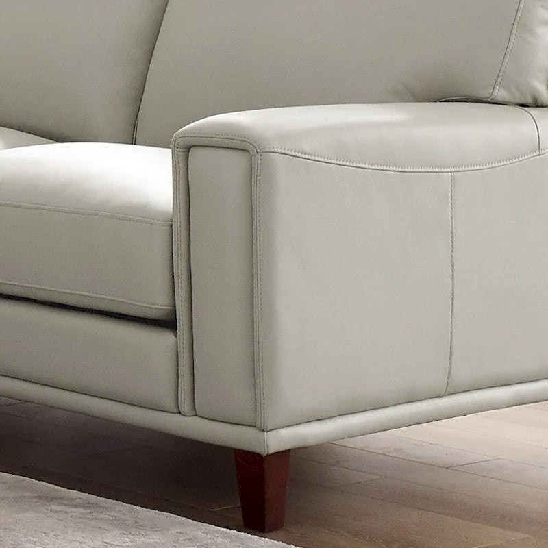 Hydeline Hayward Top Grain Leather Loveseat with Feather, Memory Foam and Springs