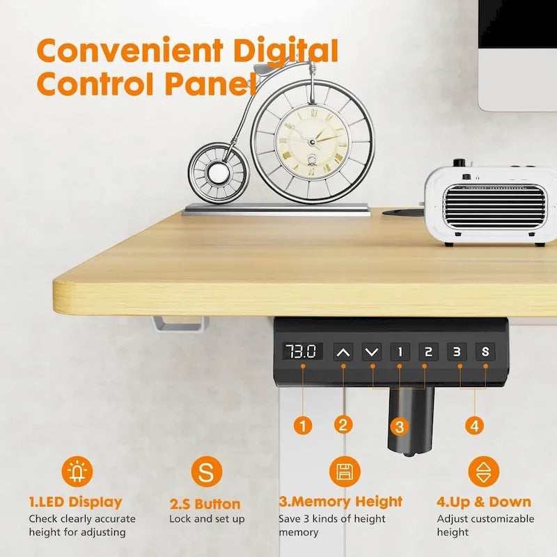 Electric Height Adjustable Standing Desk,Sit to Stand Ergonomic Computer Desk, 55 x 24