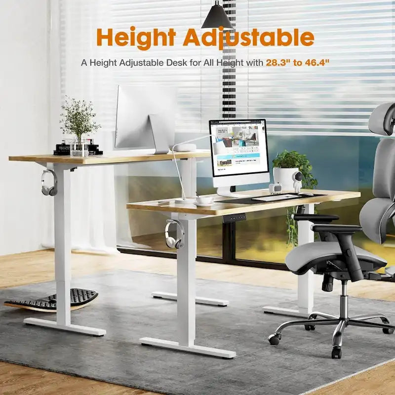Electric Height Adjustable Standing Desk,Sit to Stand Ergonomic Computer Desk, 55 x 24