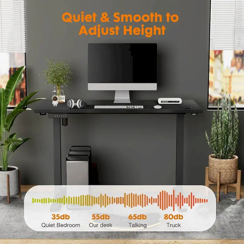 Electric Height Adjustable Standing Desk,Sit to Stand Ergonomic Computer Desk, 55 x 24