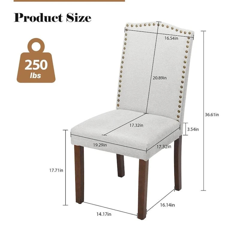 Modern Upholstered Dining Chairs, Set of 2