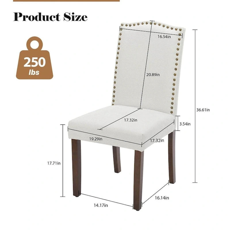 Modern Upholstered Dining Chairs, Set of 2